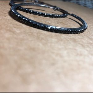 Black hoop earrings
